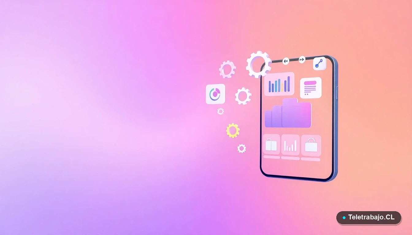 Interfaz de usuario abstracta con gráficos flotantes y elementos de datos, representando el análisis de matrices dinámicas en Excel, fondo degradado lavanda.