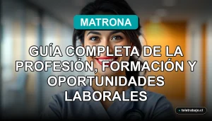 Una matrona profesional en Chile, sonriendo con confianza en un entorno de salud moderno y limpio.