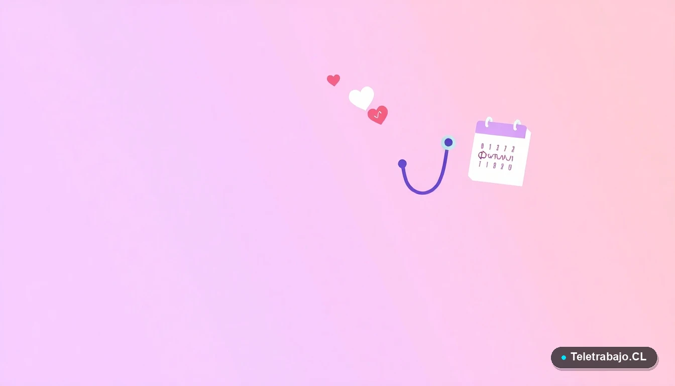 Elementos gráficos abstractos de interfaz médica: gráficos, íconos de estetoscopio y calendario, sobre fondo lila.