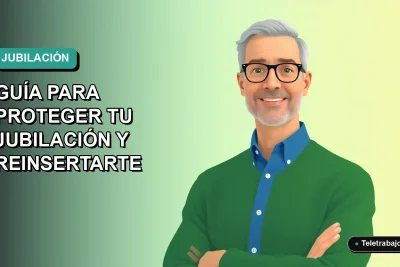 Ilustración vectorial plana de un hombre mayor de 50 años, profesional, con camisa azul y suéter verde, mirando con confianza. Fondo con gradiente suave de azul a verde menta. Espacio negativo a la izquierda.