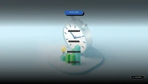 Ilustración corporativa abstracta sobre el futuro de la jornada laboral y la productividad en España