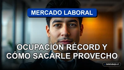 Oportunidades laborales en Chile 2026 con gráficos de crecimiento económico en pantalla.