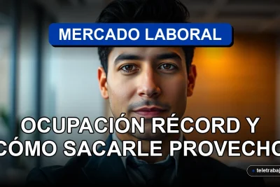 Oportunidades laborales en Chile 2026 con gráficos de crecimiento económico en pantalla.