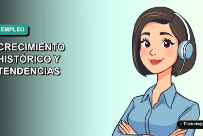 Ilustración vectorial plana de una trabajadora remota con blusa azul y pelo corto, sobre un fondo degradado suave, representando el crecimiento del mercado laboral en España para 2026.