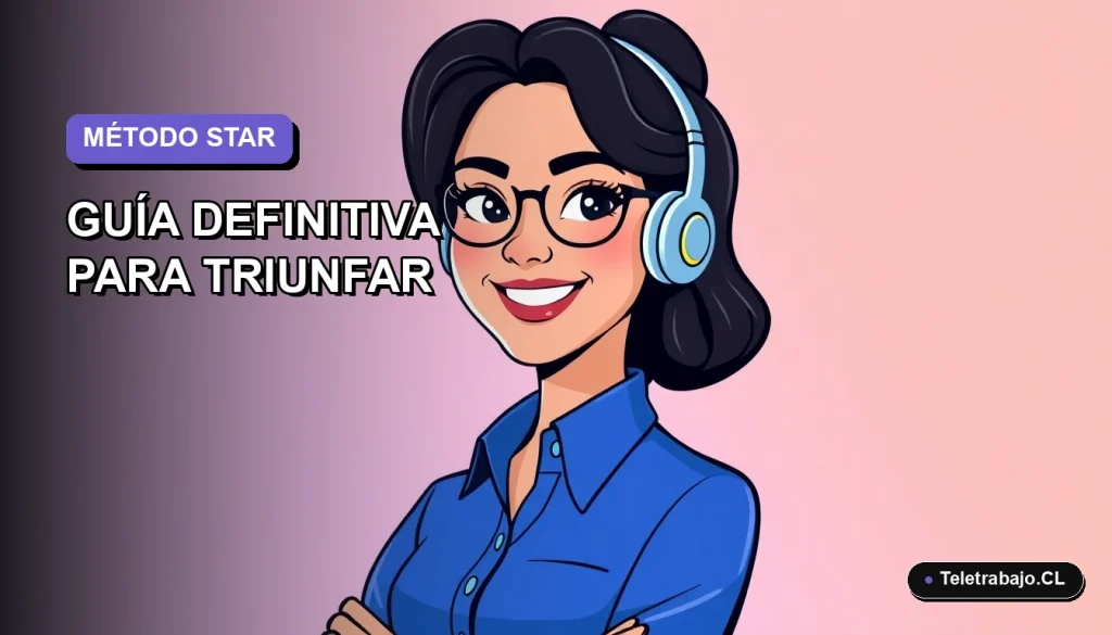 Ilustración plana corporativa de una mujer profesional de tecnología con blusa azul, sonriendo, sobre un fondo degradado lavanda suave. Concepto de entrevista laboral.