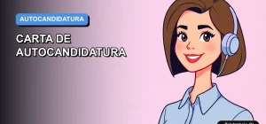 Ilustración vectorial plana moderna de una mujer profesional chilena con blusa azul, representando la preparación de una carta de autocandidatura para procesos laborales 2026.