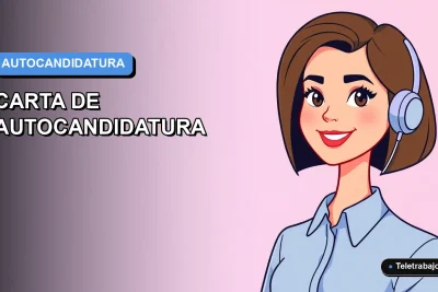 Ilustración vectorial plana moderna de una mujer profesional chilena con blusa azul, representando la preparación de una carta de autocandidatura para procesos laborales 2026.
