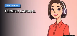 Ilustración vectorial plana de estilo Corporate Memphis de una mujer profesional trabajando desde casa, representando el fin del teletrabajo en Chile.