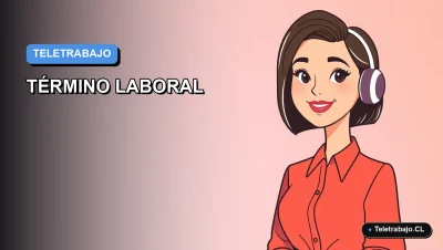 Ilustración vectorial plana de estilo Corporate Memphis de una mujer profesional trabajando desde casa, representando el fin del teletrabajo en Chile.
