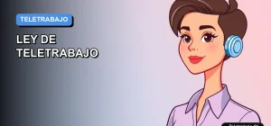 Ilustración vectorial plana y moderna de una mujer profesional trabajando de forma remota, representando las modificaciones a la Ley de Teletrabajo 2026 en Chile. Fondo con gradiente suave.
