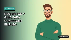 Ilustración plana vectorial de un mozo de almacén hombre, estilo corporativo moderno, sobre fondo degradado azul verdoso.