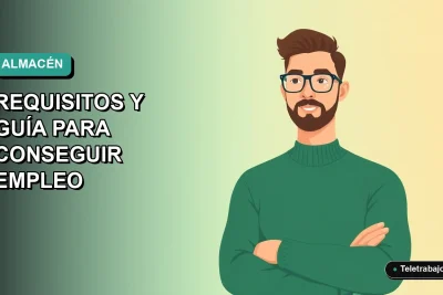 Ilustración plana vectorial de un mozo de almacén hombre, estilo corporativo moderno, sobre fondo degradado azul verdoso.