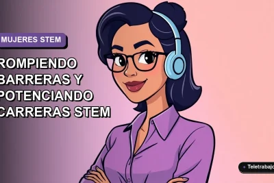 Ilustración vectorial plana de una mujer chilena profesional en STEM, con expresión positiva, sobre un fondo degradado violeta y azul.