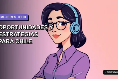 Ilustración vectorial plana de una mujer profesional chilena en tecnología, con fondo degradado lavanda y espacio negativo, estilo Corporate Memphis.