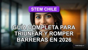 Mujeres profesionales en ciencia y tecnología en Chile trabajando en un entorno moderno de oficina