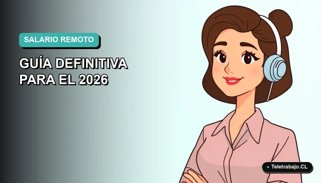 Guía ilustrada para negociar el sueldo en trabajos remotos en Chile, estilo corporativo moderno.