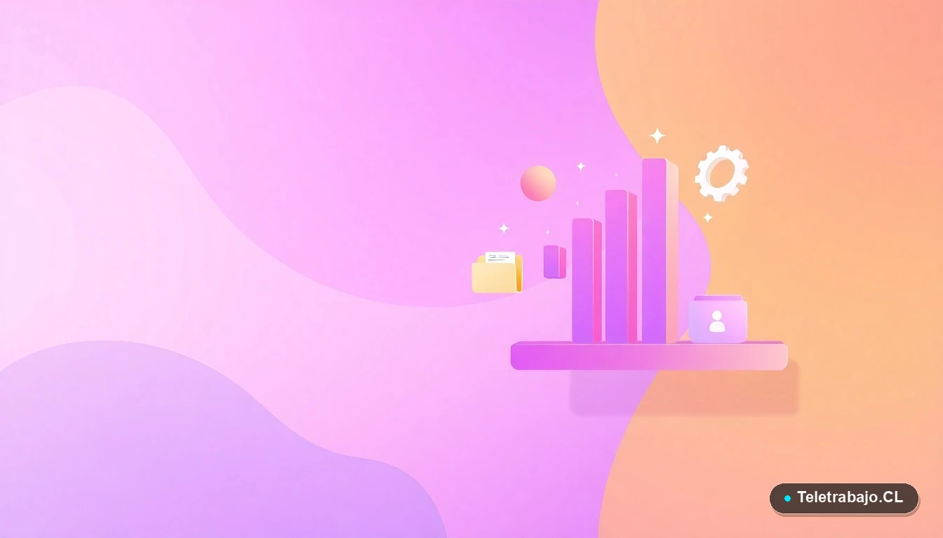 Composición abstracta de interfaz de usuario con gráficos flotantes y engranajes en estilo vectorial plano, sobre fondo degradado lila, representando conceptos de datos y estrategia para la negociación salarial.