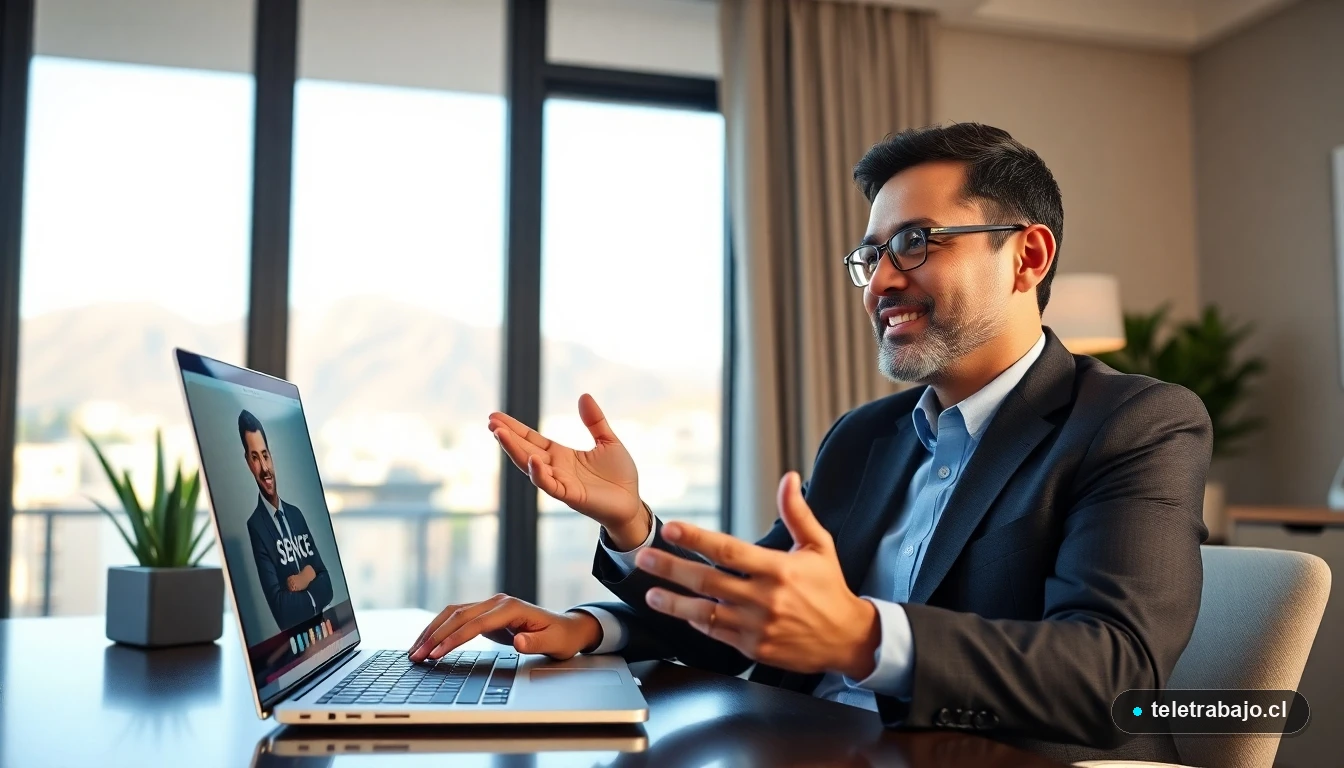 Profesional chileno negociando su sueldo en inglés en una videollamada, guía para usar beneficios SENCE 2026