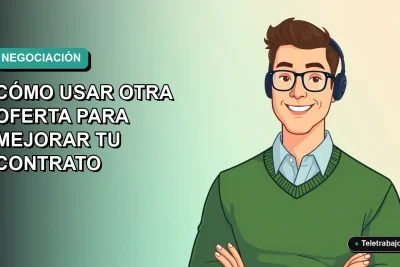 Ilustración vectorial plana de un trabajador masculino de tecnología en Chile, con suéter verde, sonriendo y mirando hacia la izquierda, sobre un fondo degradado de color aguamarina. Concepto de negociación laboral.
