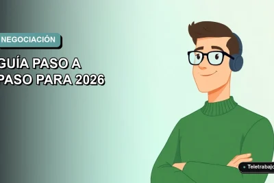 Guía ilustrada para negociar tu contrato de trabajo en Chile, con un profesional en un entorno digital moderno.