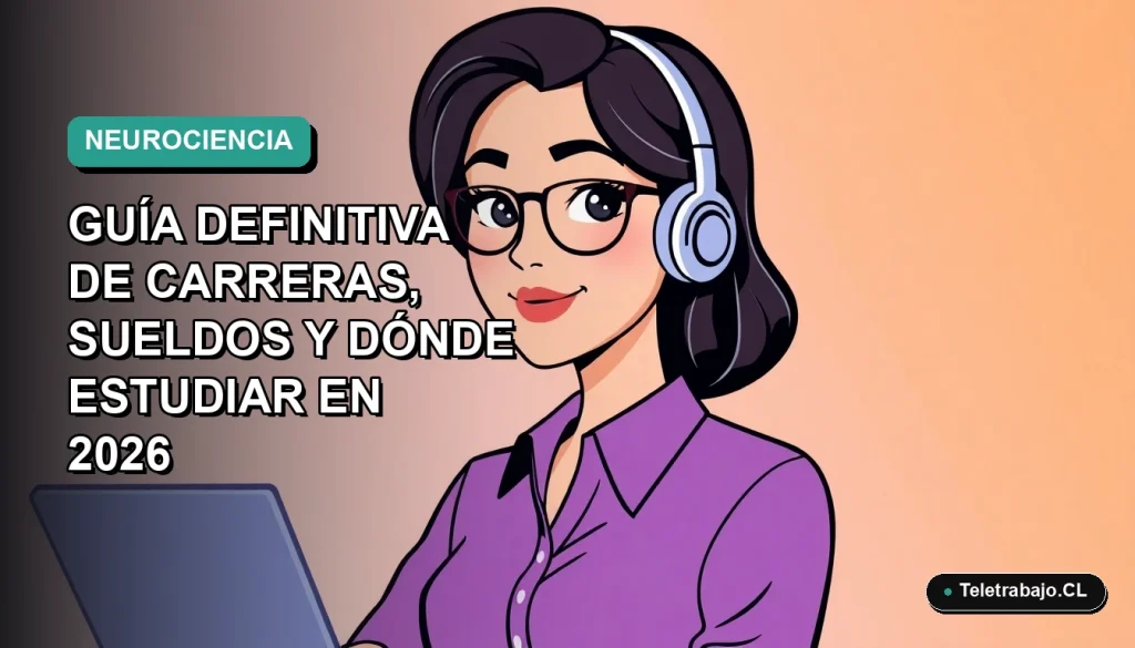 Ilustración plana vectorial de una profesional chilena de neurociencia, estilo Corporate Memphis, con fondo degradado azul verdoso.