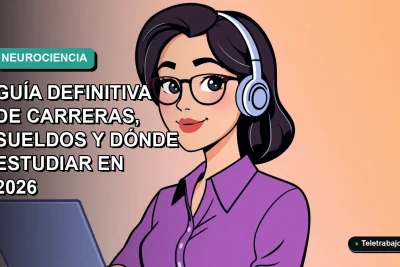 Ilustración plana vectorial de una profesional chilena de neurociencia, estilo Corporate Memphis, con fondo degradado azul verdoso.