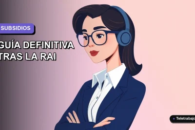 Ilustración plana vectorial de una mujer profesional con camisa blanca y blazer, sobre un fondo degradado lila, representando la guía de nuevos subsidios por desempleo.