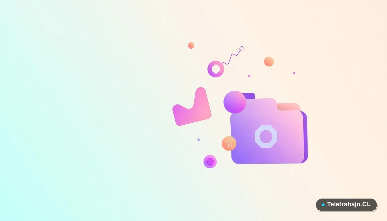 Composición abstracta de interfaz de usuario con gráficos y iconos flotantes, sobre fondo degradado menta, concepto de tecnología y subsidios.