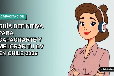 Guía definitiva para capacitarte y mejorar tu currículum en Chile con cursos Sence, ilustración plana de trabajadora remota