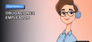 Ilustración vectorial plana de estilo premium sobre la ley de teletrabajo en Chile, mostrando una trabajadora remota.