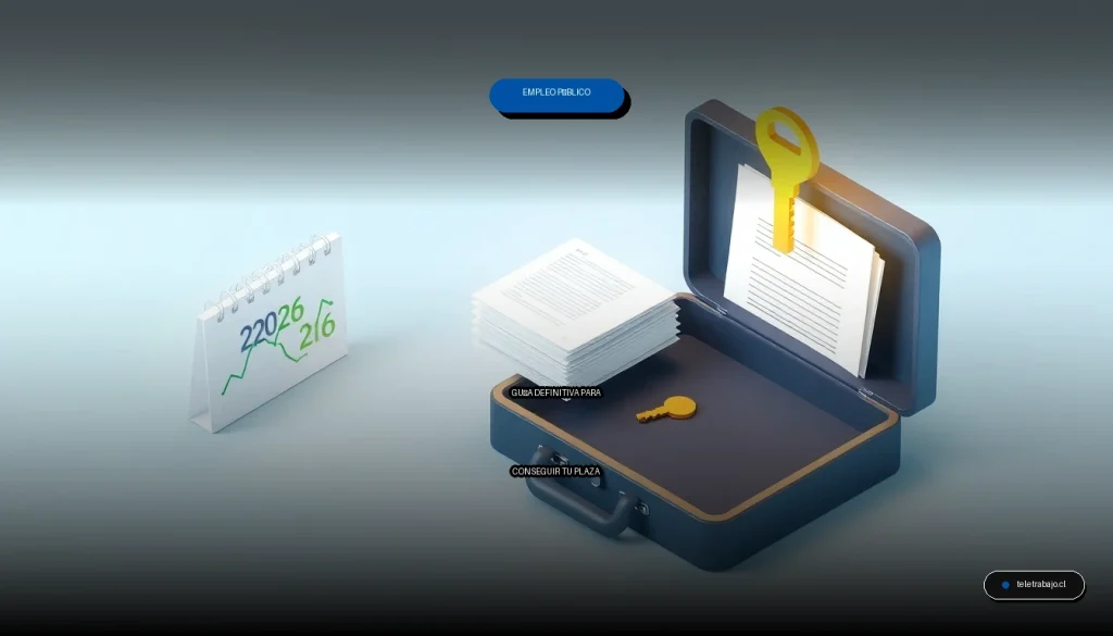 Guía definitiva para preparar y aprobar las oposiciones a la Administración Pública en 2026, con elementos visuales corporativos abstractos.