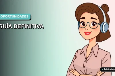 Ilustración plana vectorial de una mujer profesional trabajando de forma remota con fondo degradado suave.