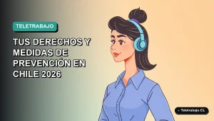 Ilustración plana corporativa de trabajadora remota con expresión de calor frente a gradiente de color aguamarina, representando derechos laborales en verano.