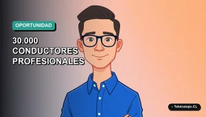 Ilustración vectorial plana de un hombre trabajador remoto, con camisa azul y anteojos, sobre un fondo degradado verde azulado. Espacio negativo a la izquierda.