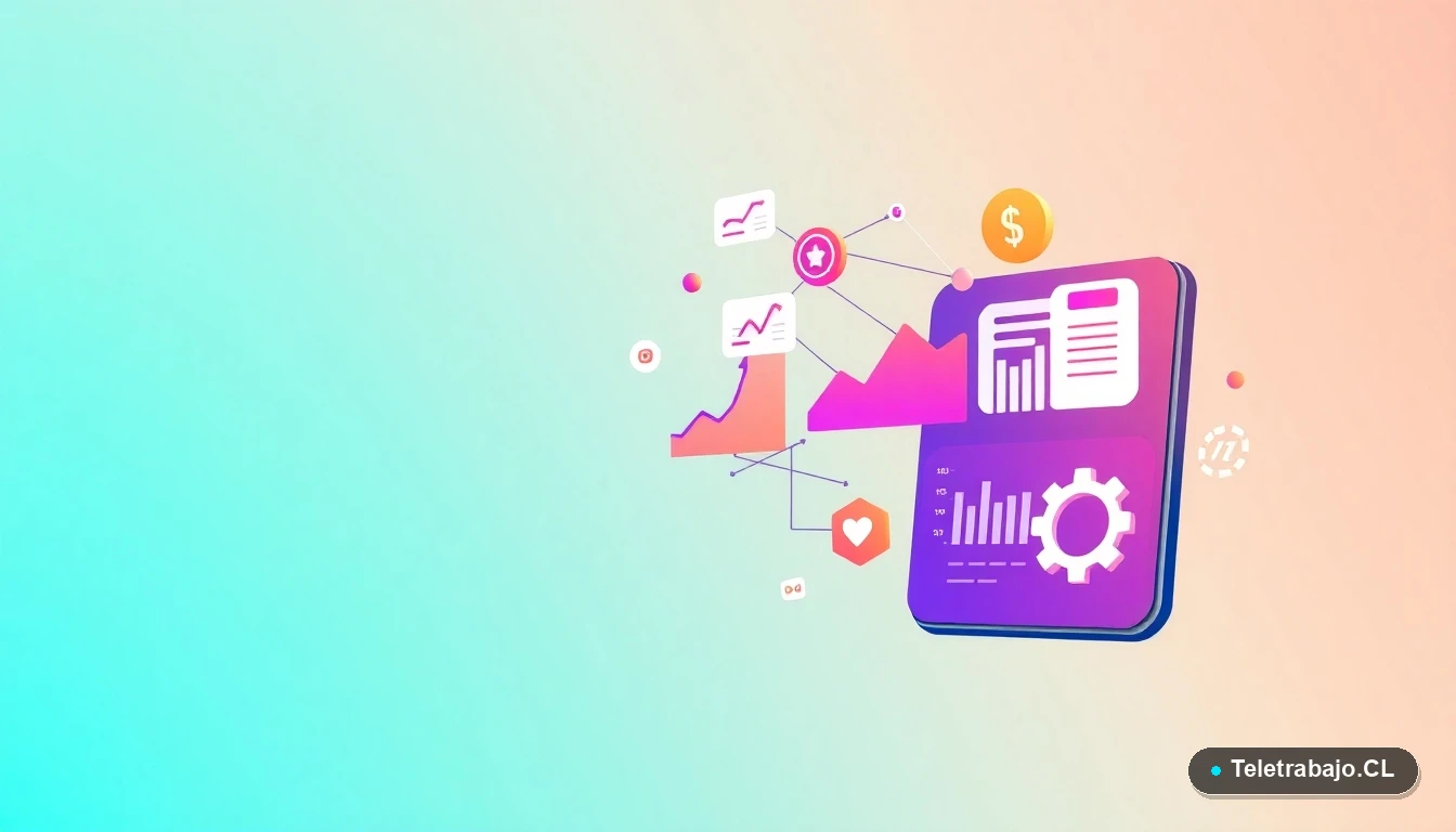 Composición abstracta de interfaz de usuario tecnológica con gráficos y iconos flotantes, ilustración plana vectorial moderna.