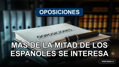 Primer plano detallado de un bolígrafo de alta gama sobre un expediente de oposiciones, sobre una mesa de cristal en una oficina moderna.