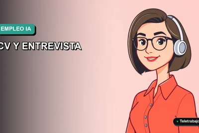 Ilustración vectorial plana de estilo premium que muestra a una mujer profesional chilena sonriente, con un fondo degradado de color verde azulado, representando la optimización de la búsqueda de empleo con inteligencia artificial.