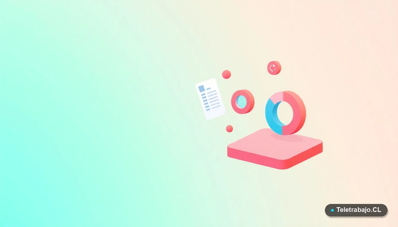 Ilustración vectorial abstracta de interfaz tecnológica con gráficos y documentos flotantes sobre fondo degradado menta, representando el proceso de optimización y parafraseo de contenido.