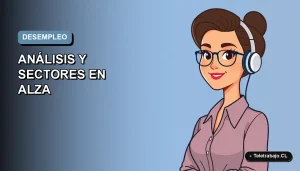 Ilustración vectorial plana de una analista de datos femenina, estilo Corporate Memphis, sobre un fondo degradado azul y gris. Espacio negativo a la izquierda.