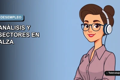 Ilustración vectorial plana de una analista de datos femenina, estilo Corporate Memphis, sobre un fondo degradado azul y gris. Espacio negativo a la izquierda.