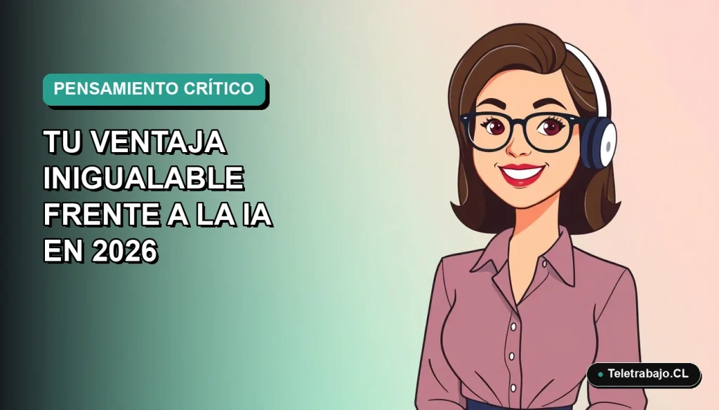 Ilustración plana vectorial de una trabajadora de tecnología remota sonriendo, con fondo degradado de color verde azulado.
