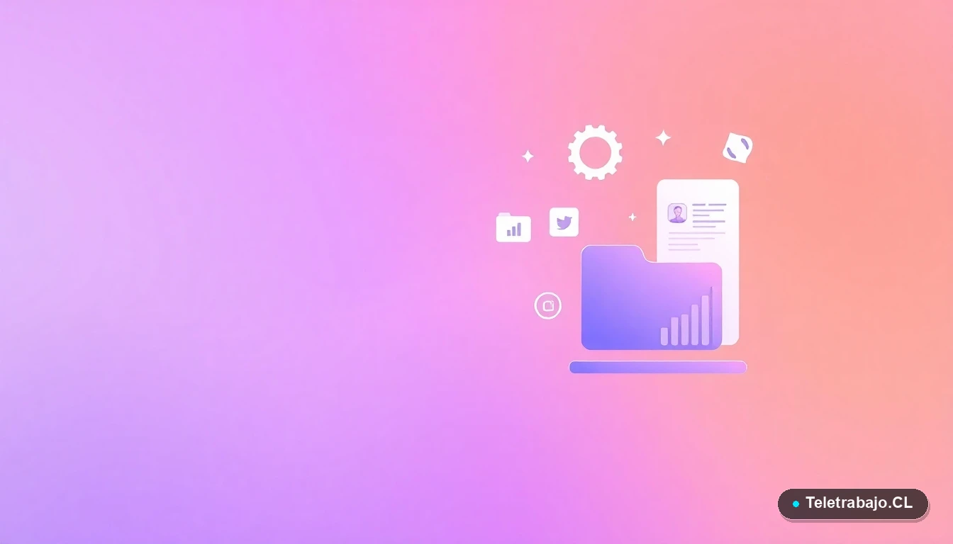 Composición abstracta de interfaz de usuario tecnológica con gráficos y engranajes flotantes, ilustración plana vectorial con fondo degradado lavanda.