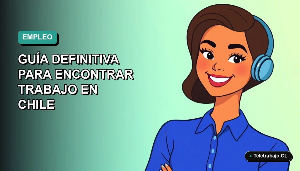 Ilustración plana vectorial de una mujer profesional chilena sonriente, con blusa azul, sobre un fondo degradado verde azulado. Concepto de perfil de LinkedIn perfecto.