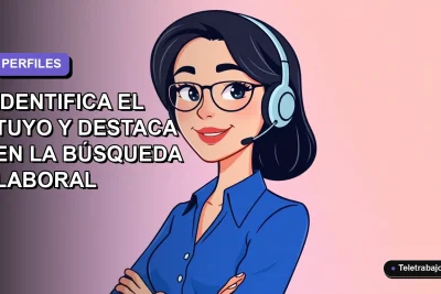 Ilustración plana vectorial de una mujer profesional chilena con blusa azul y peinado moderno, sobre fondo degradado lavanda, para artículo sobre perfiles laborales 2026.