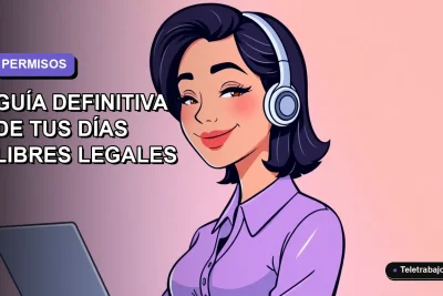 Ilustración vectorial plana de una trabajadora de tecnología sonriente con blusa lila, sobre fondo degradado lavanda suave. Concepto de días libres legales en Chile.