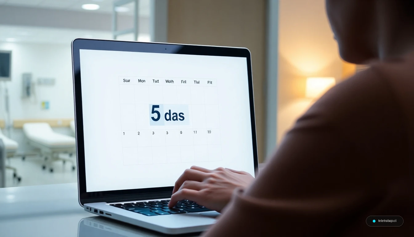 Guía visual del permiso por hospitalización: calendario laboral con días destacados y concepto de conciliación familiar.