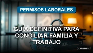 Guía visual sobre permisos laborales en Chile para conciliar trabajo y familia en 2026, mostrando un entorno corporativo profesional.