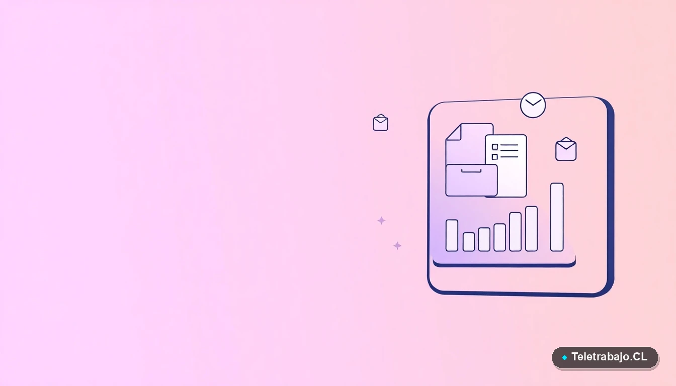 Interfaz de usuario abstracta con iconos flotantes y gráficos, ilustración vectorial plana sobre fondo degradado lila y durazno.