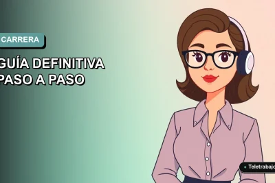 Ilustración plana de mujer profesional de tecnología trabajando remotamente, con fondo degradado suave.