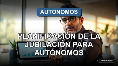 Planificación de la jubilación para trabajadores autónomos en una oficina moderna con gráficos financieros.